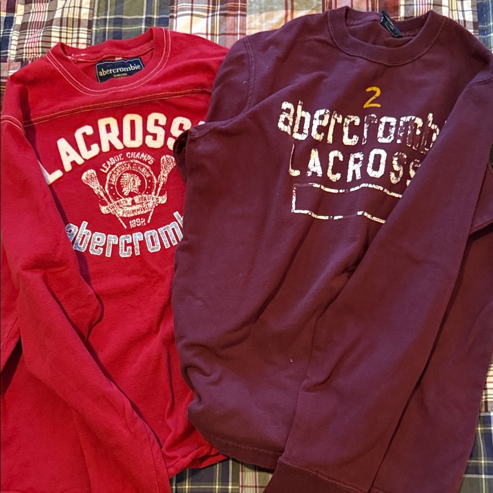 Abercrombie Lacrosse Long sleeve T-shirts - Red & Burgundy